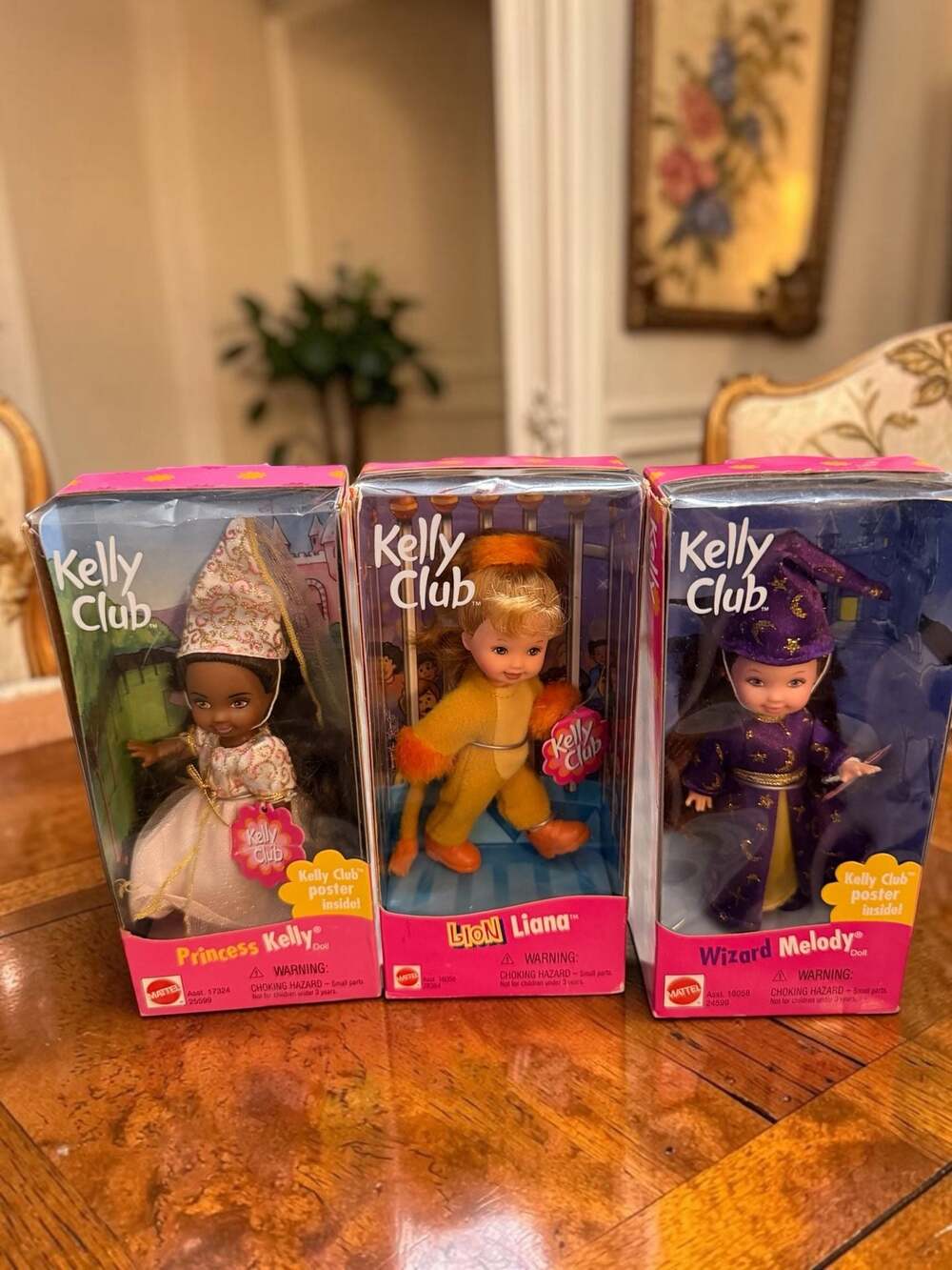 Lot of 3 Mattel Kelly Club Dolls: Princess Kelly, Lion Liana, and Wizard Melody